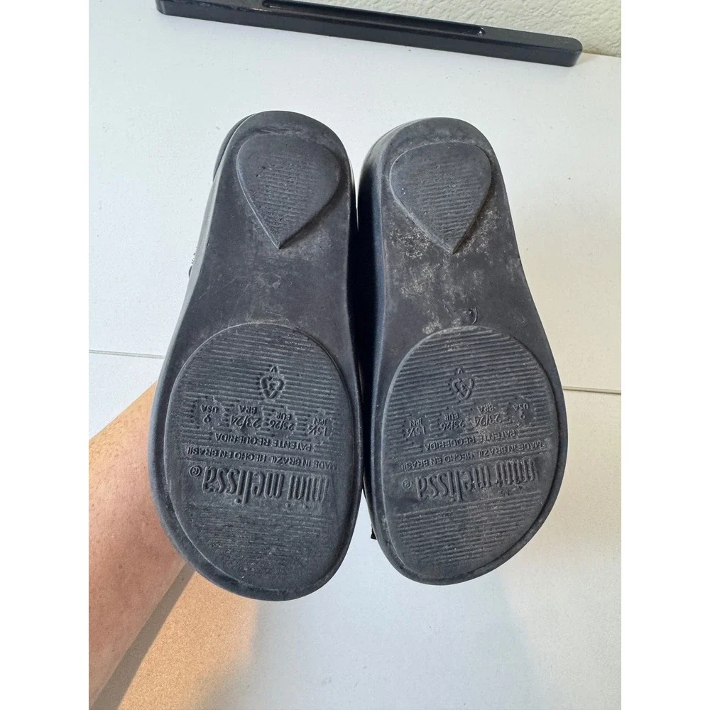 Mini Melissa Black Cat Mary Jane Shoes Kids‎ Size 9 Jelly Paw Print Insole